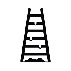 Snow Covered Ladder Icon Vector Illustration