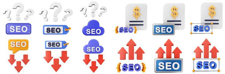 3d search scan data information researching icon set bundle illustration