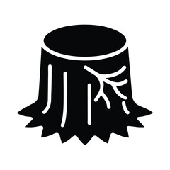 Snow Covered Tree Stump Icon Vector Illustration