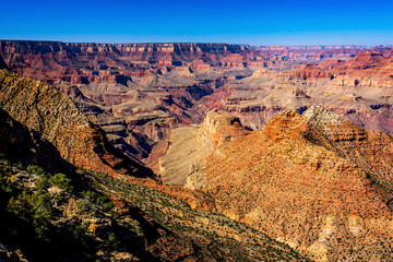 Spectacular view from the south rim of the Grand Canyon in Arizona