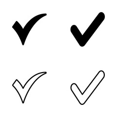 Check mark icon vector. Tick mark sign and symbol