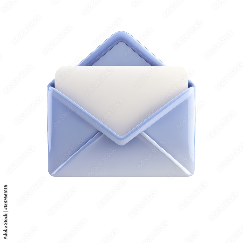 Poster transparent png icon design featuring a clean 3d email envelope and inbox with a spectrum of colors