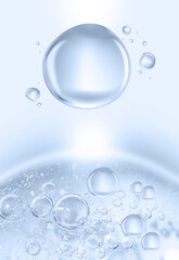 Collagen molecule over serum drop on light background