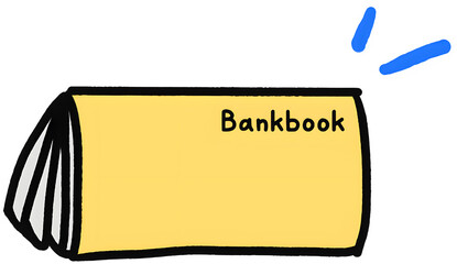 Yellow Bankbook Icon for Finance and Banking, Passbook illustration