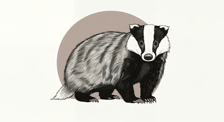 Fototapeta premium Badger illustration