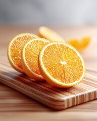 Slicing fresh oranges kitchen counter food photography bright environment close-up healthy living