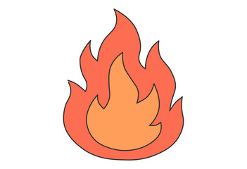 Simple Flame Icon &ndash; Fire Illustration