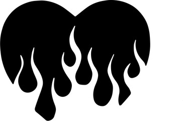  heart shape with flame vector illustration,Flaming heart black icon,Heart on Fire,Valentines day card. You Light my fire. Burning match with inspiration quote.