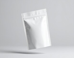 Pouch packaging mockup floating in air, clean background