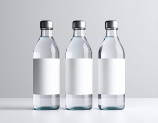 Realistic water bottle mockup with customizable label