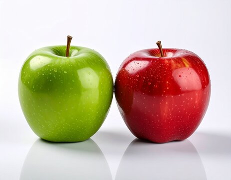 Red and green apples comparison on clean backdrop - Powered by Adobe
