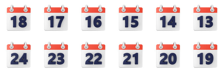 3d calendar schedule event reminder date month icon set bundle illustration