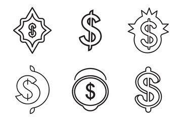 dollar rate icon outline silhouette vector illustration