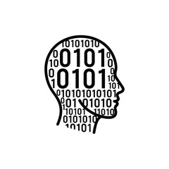 Artificial Intelligence icon representing a digital head silhouette
