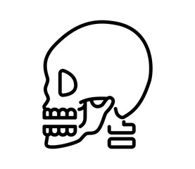 横向きの頭蓋骨のアイコンイラスト　ベクター

