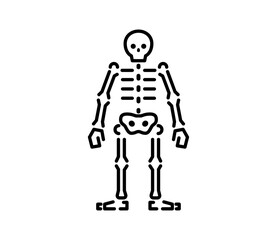 シンプルなガイコツのアイコンイラスト　ベクター
