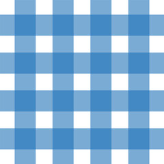 Blue squares pattern. Repeating grid vector. Gingham check surface. Flat background shape.