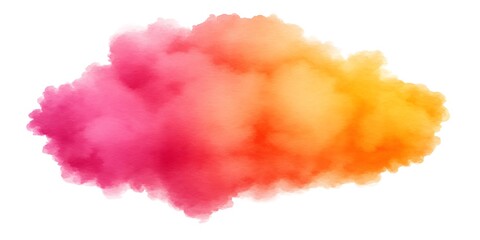 Abstract gradient cloud illustration on white background with vivid colors