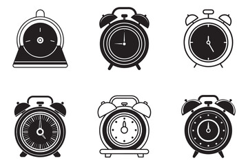 retro alarm icon silhouette vector illustration