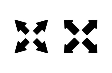 Fullscreen Icon vector illustration. Expand to full screen sign and symbol. Arrows symbol