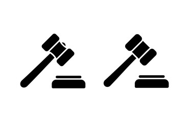Gavel icon vector illustration. judge gavel sign and symbol. law icon. auction hammer