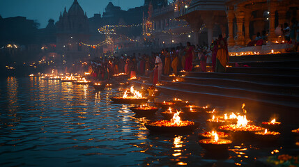 Devotees Gather on the Banks of the Ganges During Ganga Dussehra Festival