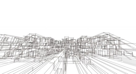 Fototapeta premium Cityscape architectural drawing design