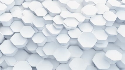 Seamless 4K animation featuring white geometric xagons morphing waving creating clean bright minimal background futuristic feel perfect tech modern designthemed - Powered by Adobe