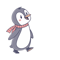 Obraz premium playful penguin snowy transparent 