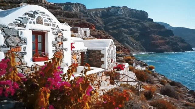 A series of quaint stone cottages