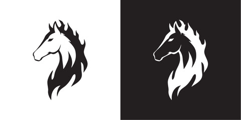 Flat vector fire horse icon symbolizing 2026 year of the horse in Chinese zodiac