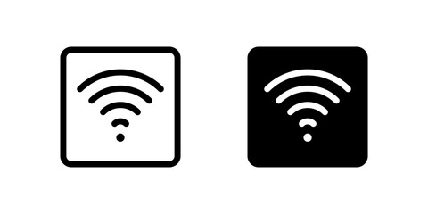 WiFi Icon Set. A black icon of a WiFi signal, indicating internet connectivity.