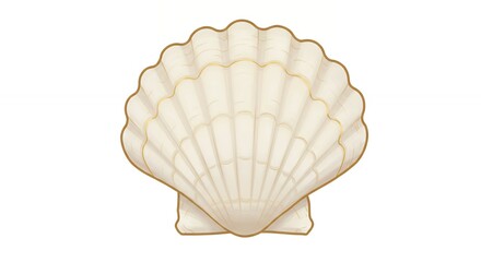 Off white seashell graphic element