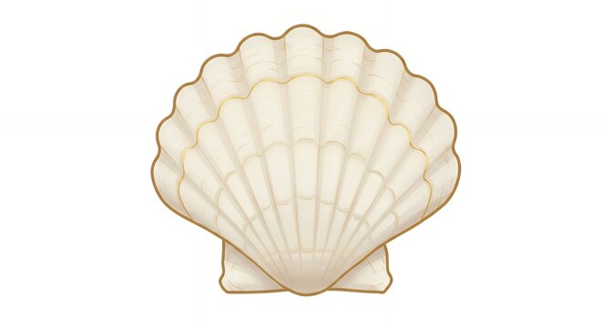 Off white seashell graphic element