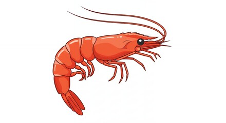 Shrimp illustration red cartoon shrimp graphic seafood image