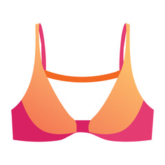 Modern Orange Pink Sports Bra Design