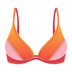Stylish Orange Pink Sports Bra Illustration