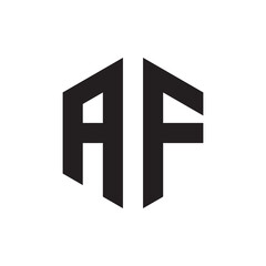 Minimalist AF Monogram Logo Design in Black