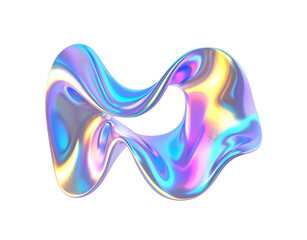 Iridescent Mbius Strip Abstract Holographic Surface with Fluidic Color Swirls