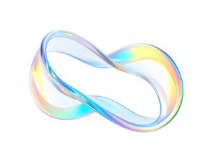 Iridescent Mobius Strip A Luminous Flowing Infinity Symbol with Holographic Sheen