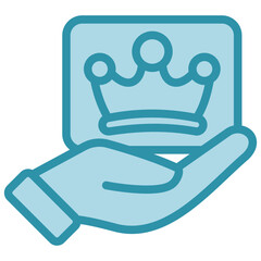 Vip Member dual tone blue color, mini illustration icon. use for modern concept, print, UI, UX kit, web and app development. Vector related to product offering, marketing, business.