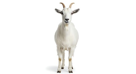 Standing White Goat Isolated on White