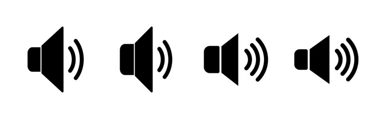 Speaker icon set. volume icon vector. loudspeaker icon vector. sound symbol