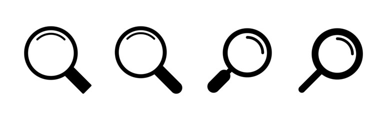 Search icon set. search magnifying glass icon
