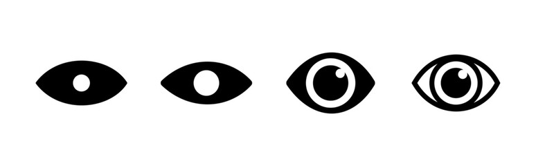 Eye icon set. Eye vector icon. Look and Vision icon.