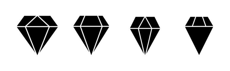 Diamond icon set. diamond gems vector icon.