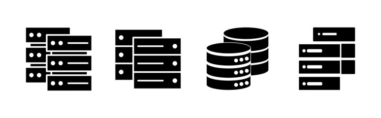 Database icon set. database vector icon