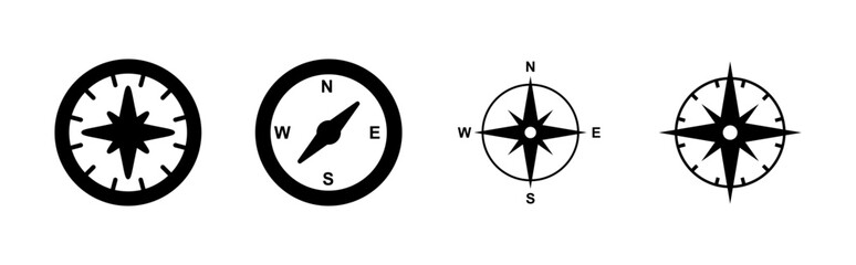 Compass icon set. arrow compass icon vector