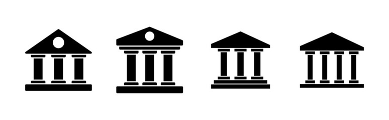 Bank icon set. bank vector icon, museum, university