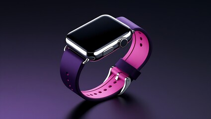 Colorful smartwatch product display on dark futuristic background